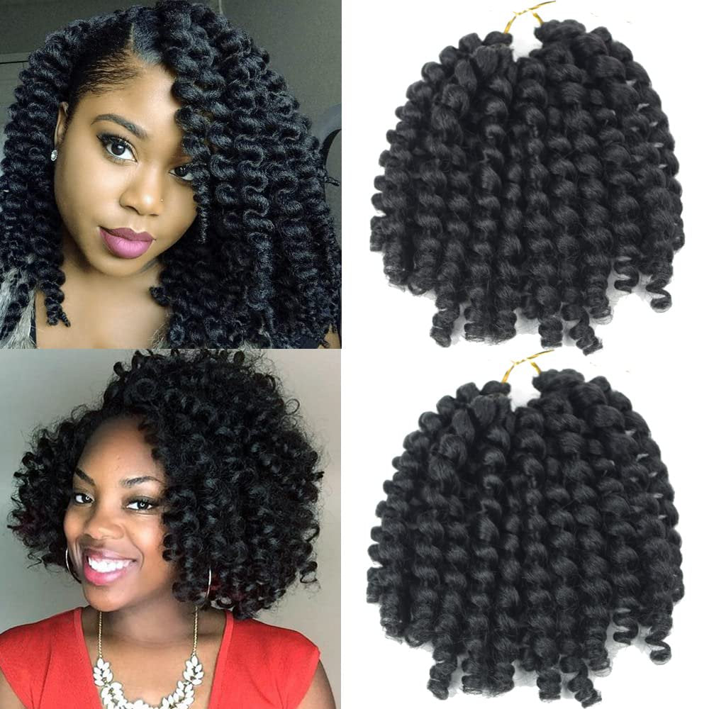 Wand Curl Crochet Hair 8Inch 3Pcs/Pack Jamaican Bounce Synthetic Crochet Twist Braids Hair Extension