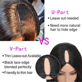 Yaki Straight V Part Wig Synthetic Hair for Black Women KRSI No Leave Out No Glue