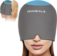 Headache Relief Hat,Migraine Cap Cooling Ice Pack Mask