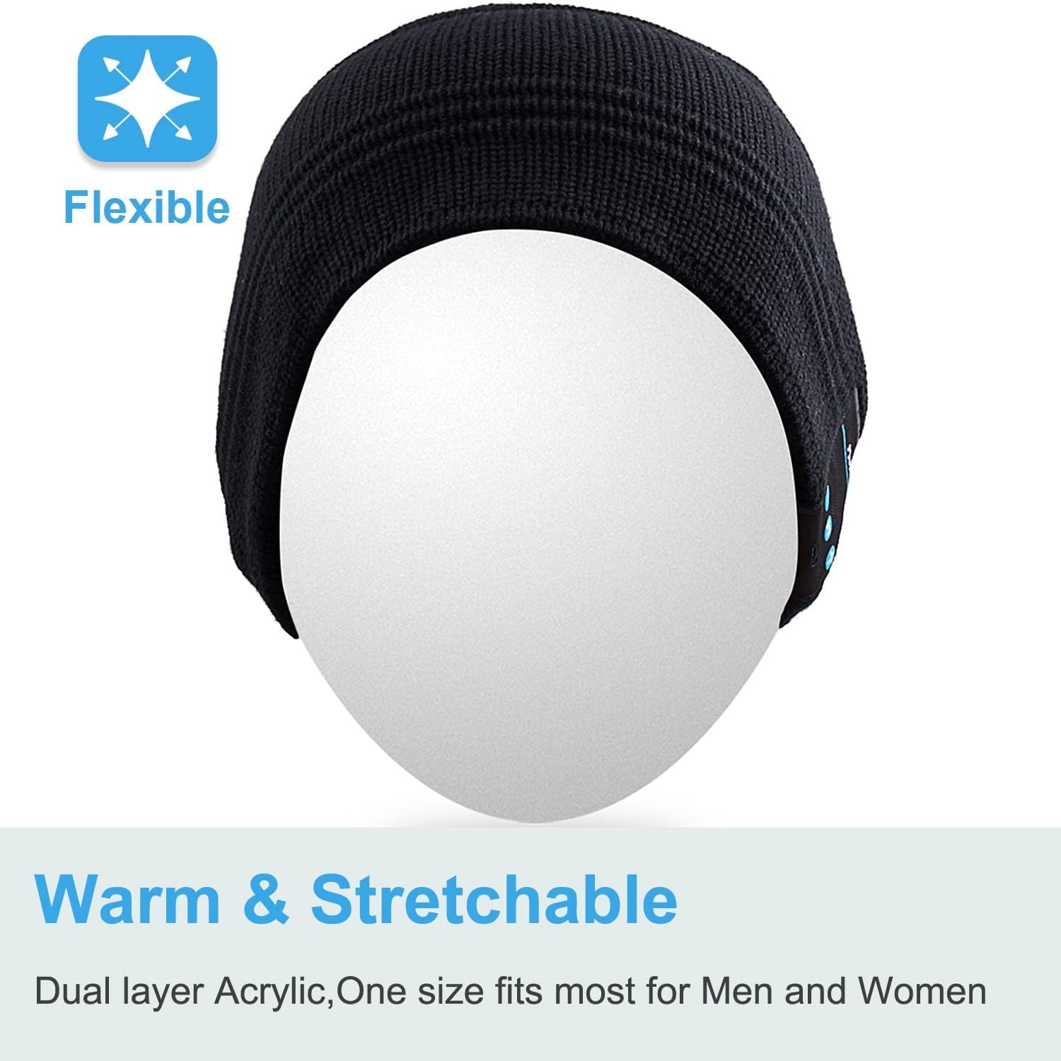 Bluetooth Beanie Hat Wireless Headphone for Outdoor Sports Xmas Gifts