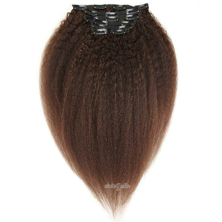 Coarse Straight Kinky Straight Clip-In Virgin Human Hair Extensions