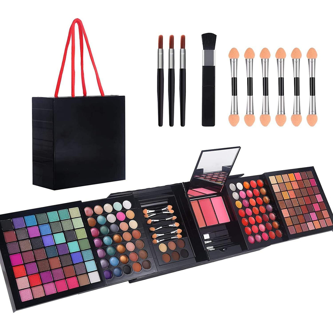 Professional Makeup Kit for Women Girls Full Kit with Mirror 58 Colors All in One Make up Gift Set Included Eyeshadow,Compact Powder,Blusher,Lipstick,Eyebrow Pencil,Gitter Gel,Eyeliner,Mascara (N)