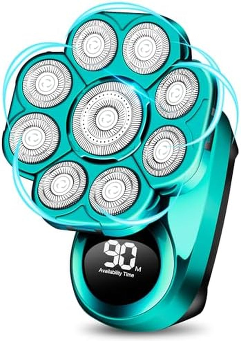 9D Electric Head Shaver for Bald Men, Upgraded 6-In-1 Head Shaver for Bald Men, Waterproof Wet/Dry Grooming Kit Electric Shaver for Men, Cordless Rechargeable Bald Head Razor for Home&Travel Gift
