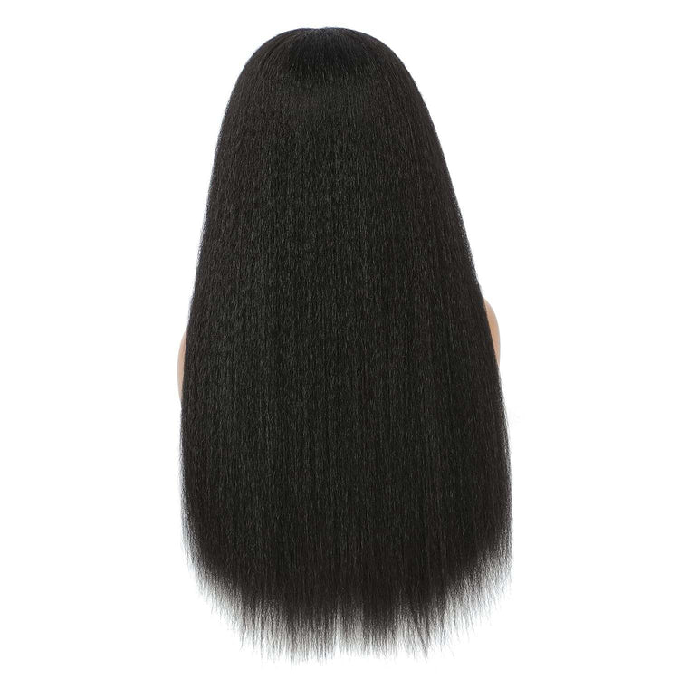 Kinky Straight V Part Wig 26 Inch Yaki Straight 