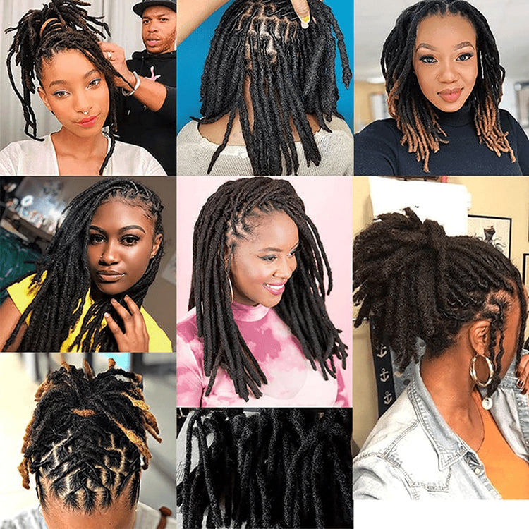 Dreadlock Extensions Loc Extensions Human Hair for Men/Women 30 Strands 6Inch 100% Real Human Hair Permanent Dreadlock Extensions Locs Extensions