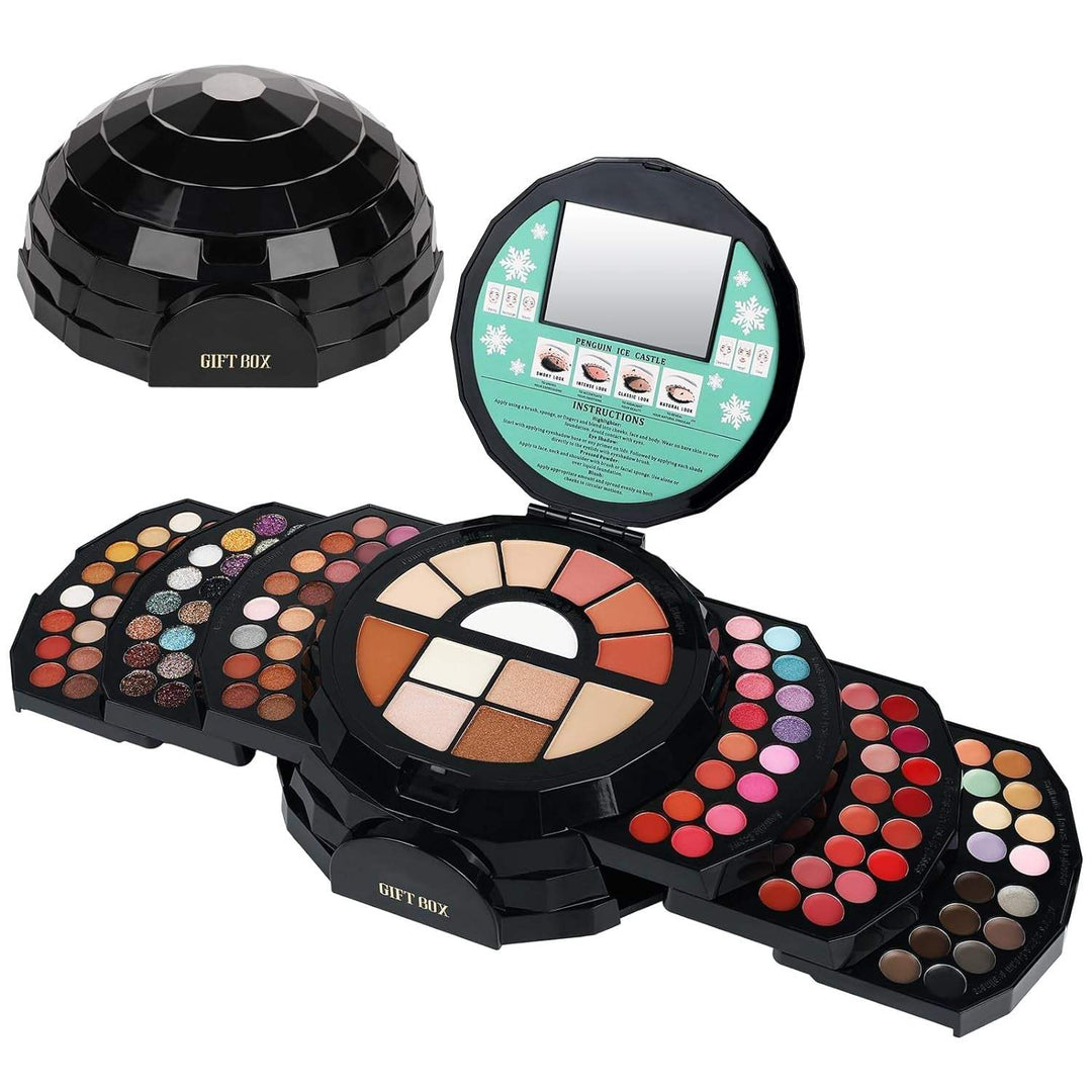 Professional Makeup Kit for Women Girls Full Kit with Mirror 58 Colors All in One Make up Gift Set Included Eyeshadow,Compact Powder,Blusher,Lipstick,Eyebrow Pencil,Gitter Gel,Eyeliner,Mascara (N)